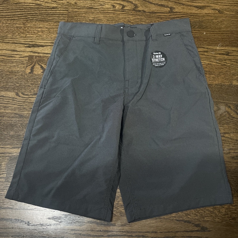 Hurley H2O-Dri Boys Youth Size 18 cool Gray 2-Way Stretch Shorts NWT 9" Inseam